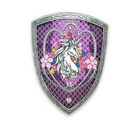 Liontouch - Escudo de Princesa Unicornio para Niñas 3-6 Años | Juguete de Estilo Medieval con Flores para Niñas Pequeñas | Accesorios de Espuma Segura y Duradera para Disfraces y Trajes Reales