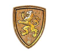 Liontouch - Escudo WoodyLion para Niños de 3+ Años | Juguete de Espuma con Aspecto de Madera para Juego de rol en el Bosque | Armas y Armaduras Seguras y Duraderas para Disfraces y Trajes