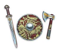 Liontouch Espada, Escudo Y Hacha Vikingos para Niños - Set Harald, 3-8 Años | Set De 3 Piezas En Espuma - Disfraz Vikingo, Juego De Rol, Combates Imaginarios Y Aventuras Medievales