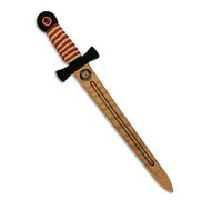 Liontouch - Espada WoodyLion Dorada/Roja, Mediana, 3+ Años | Juguete de Espuma con Aspecto de Madera para Juego de rol en el Bosque | Armas y Armaduras Seguras y Flexibles para Disfraces y Trajes