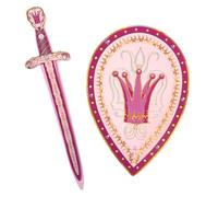 Liontouch - Set de juego rosa reina para niñas - Para niños de 3 a 6 años | Espada y escudo de espuma rosa en estilo medieval brillante | Accesorios seguros y duraderos para disfraz real