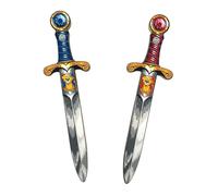Liontouch - Set de Mini Espadas Azul/Roja, Niños 3-6 Años, 35 cm | Daga Medieval de Espuma con Gema | Armas Seguras y Accesorios de Traje de Caballero para Disfraz de Niños