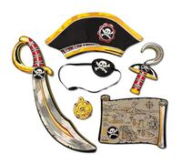 Liontouch - Set Pirata con Sable, Garfio, Sombrero, Parche, Medallón y Mapa - 3+ años | Juego de Imitación para Niños Listos para Navegar por el Caribe | Espuma Segura y Resistente