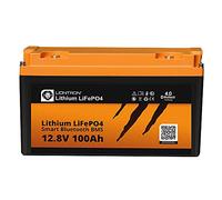LIONTRON LiFePO4 12,8 V 100 Ah LX; 1280 Wh; > 3000 ciclos a 90% de profundidad de descarga (DOD) con BMS y monitorización Bluetooth; para caravana o barco 344 x 172 x 202 mm - LISMART12100LX
