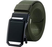 LionVII Cinturón para hombre con cierre automático, cinturón de trabajo ajustable para hombre, trabajo al aire libre, deportes, senderismo, [130 cm de largo x 3,8 cm de ancho], Verde militar., Talla