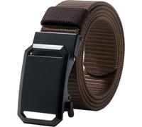 LionVII Cinturón para hombre con cierre automático, cinturón de trabajo ajustable para hombre, trabajo al aire libre, deportes, senderismo, [130 cm de largo x 3,8 cm de ancho], café, Talla única