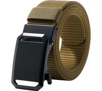 LionVII Cinturón para hombre con cierre automático, cinturón de trabajo ajustable para hombre, trabajo al aire libre, deportes, senderismo, [130 cm de largo x 3,8 cm de ancho], marrón oliva, Talla