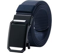 LionVII Cinturón para hombre con cierre automático, cinturón de trabajo ajustable para hombre, trabajo al aire libre, deportes, senderismo, 130 cm de largo x 3,8 cm de ancho, azul marino, Talla única