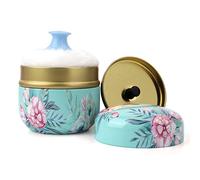 LIONVISON Caja de talco para bebé: estuche de talco medicado con soplo de polvo suave, tarro de almacenamiento para granos de café, caramelos y artículos pequeños (verde)