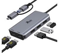 LIONWEI Estación de Acoplamiento USB 3.0 a HDMI Dual para Windows y macOS, Adaptador USB C de 2 monitores para MacBook Pro/Air/M1/M2/Dell/HP/Lenovo/Surface
