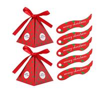 LIOOBO - 100 cajas de de chocolate para la Navidad, diseño de pirámide, color rojo