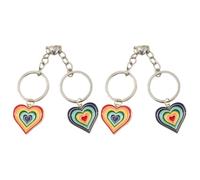 LIOOBO 2 Pares Llavero Metal Corazón Colgante Diseño para Aniversario Cumpleaños Símbolo Cariño