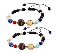 LIOOBO 2 Piezas Brazalete Galáctico Estrellas y Luna Joyería Planetaria para Mujeres y