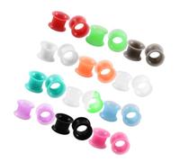 LIOOBO 24 piezas Tapones de Silicona para Expansores de Túneles Doblados Mezclados Joyería para Piercing de Oreja Accesorios de Estiramiento