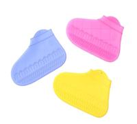 LIOOBO 3 Pares de Cubrezapatos de Silicona Reutilizables Antideslizantes para Lluvia Diseño Elástico y Plegable para Proteger Zapatos en Días Lluviosos