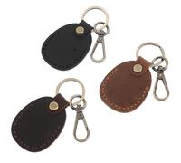 LIOOBO 3 Piezas Porta Tarjetas y Llavero de Piel PU Retro Funda Multifunción para Llaves y Tarjetas de Acceso Diseño Artesanal para Mujer para Código de Acceso y Almacenamiento Seguro