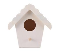 LIOOBO 4 Nidos para Canarios de Madera Creativos en Forma de Corazón, Colgantes y Decorativos Hogar, Pack de 4 Piezas Beige Hechos a Mano