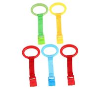 LIOOBO 5 piezas Anillas de Cuna para Bebés Anillos de Tirón para Ayudar los Ponerse de Herramientas de Aprendizaje Diseño Seguro y Accesorios para Cunas y Parques
