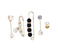 LIOOBO 5 piezas Broches para Ropa con Perlas Pin de Seguridad Decorativo para Cardigans Sujetador para Vestidos y Abrigos Accesorios de Moda para Mujer