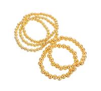 LIOOBO 5 Piezas Conjunto de Pulseras de Aleación y Perlas Simuladas Joyas Bohemias para Playa y