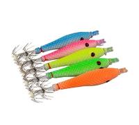 LIOOBO 5 Piezas Señuelos de Pesca Artificiales Colores Anzuelos Luminosos para Mar y Agua Dulce Accesorios Resistentes y Duraderos para Pesca al Aire Libre