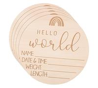 LIOOBO 5piezas Letreros De Madera Nombre Para Recién Nacido Perfectos Para Cumple y Shower