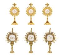 LIOOBO Alfileres de Solapa Cruz Católica de Aleación Ligera, 6 Piezas (3 Estilos) para Comunión y Bautismo, Recuerdos para Fiesta Cristiana, Adorno para Traje y Suéter