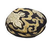 LIOOBO Almohadilla para Cuenco Tibetano de Algodón Negro Diseño Tradicional, Ligera y Redonda, Adecuada para Ambientación en Templos Budistas y Residencias