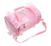 LIOOBO Bolsa de Maquillaje para Ballet Infantil Bolsa de Viaje Rosa Almacenamiento de Accesorios de Baile Diseño Elegante con Detalles de Encaje para Organizar y Transportar