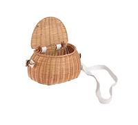 LIOOBO Bolso de Hombro de Rattan Mano para Mujer Bandolera Casual de Rústico para Playa y