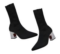 LIOOBO Botines De Calcetín Mujer Tacón Grueso Altas Invierno Cómodos Antideslizantes