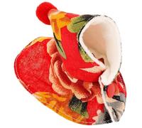 LIOOBO Capa para Loros Talla S de Color Rojo Estampado Floral Grande, Ropa Cómoda y Cálida para Loros, Disfraz de Pájaro para Invierno y Fiestas, Protector contra Viento para Aves