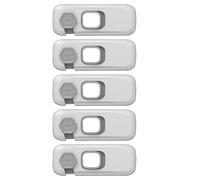 LIOOBO Cerraduras de Seguridad Antipellizcos para Bebés, Paquete de 5 Piezas, Color Gris Claro, Multiusos para Puertas, Armarios, Cajones, Adhesivo Fuerte y Fácil Instalación,