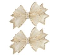 LIOOBO Charms para Zapatos con Moño de Piedras Desmontables Accesorios de Decoración para Mujer Adornos Elegantes para Bodas y DIY de Color Melocotón