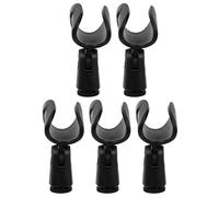 LIOOBO Clip para Micrófono Negro de Plástico Duradero, Juego de 5 Piezas sin Orificio, Soporte para Micrófonos en Ktv, Presentaciones y Escenarios Profesionales