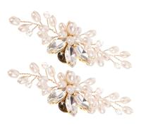 LIOOBO Clips para Zapatos de Novia Adornos de Perlas y Gemas de Imitación, 1 Par de Accesorios Decorativos para Tacones Altos, Diseño Hecho a Mano para Bodas y Fiestas Elegantes
