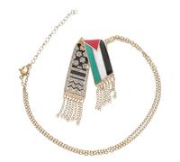 LIOOBO Collar Unisex Dije de Bandera de Palestina, Accesorio Original de Aleación de Zinc para Hombres y Mujeres, Cadena para Cuello Única y Elegante para Uso Diario