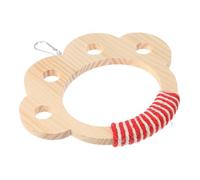 LIOOBO Columpio de Jaula para Pájaros Pequeño de Madera Natural, Juguete Colgante para Loros y Cacatúas, Soporte Suspendido para Ejercicio y Descanso en Jaulas de Aves