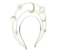 LIOOBO Diadema Dorada Tres con Estrellas y Luna para Mujer Tocado Sol Radiante Accesorio Fiesta Cumpleaños y Disfraz Princesa Medieval