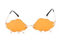 LIOOBO Gafas de Sol sin Marco Forma Nube Diseño Rayo Color Naranja para Mujer Ligeras Moda Ideales para Fiestas y Actividades al Aire Libre