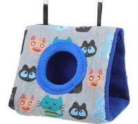 LIOOBO Hamaca Colgante para Loros de Algodón Azul, Resistente al Desgaste y Flexible, Nido para Pájaros Adecuado para Jaulas en Ventanas o Junto Cama