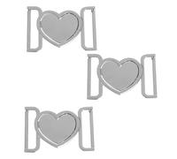 LIOOBO Hebillas de Cinturón Metálicas de Aleación para Mujer, Pack de 3 Piezas Plateadas, Conectores para Botones, Accesorios para Cinturones de Vestir y Casuales