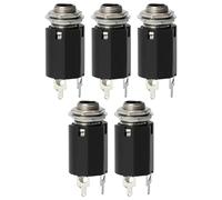 LIOOBO Jack de Guitarra Eléctrica 6,35 Mm Metal 5 Piezas Repuesto Conector para Instrumentos Musicales Accesorios de Reemplazo para Amplificador Guitarra Eléctrica