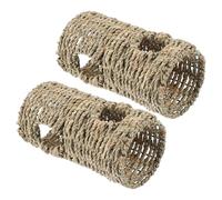 LIOOBO Juguetes de Túnel para Hámster y Hurones, 2 Piezas de Material Sintético Beige Que Estimulan el Ejercicio y Sirven como Refugio para Mascotas Pequeñas