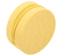 LIOOBO Mini Monedero Redondo de Silicona Color Amarillo para Mujer, Estuche Compacto para Monedas y Auriculares, Cartera Portátil Estilo Japonés Adecuado para Viaje y Uso Diario