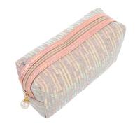 LIOOBO Neceser De Maquillaje Lentejuelas Organizador De Cosméticos Portátil para Mujeres Bolsa De Viaje y Elegante Color Champán para Almacenar Productos De Belleza y Artículos De