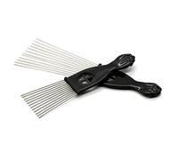 LIOOBO Peine Rastrillo Ancho 1 Unidad Tamaño Mediano Para Desenredar Cabello Grueso y Largo Adultos y Niños Profesional Salón Peluquería Dientes Pulidos Negro