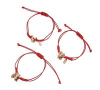 LIOOBO Pulsera De Año Nuevo Con Dije De La Suerte Del Buey Para Mujer - Joyería Ajustable Ideal Para Celebraciones - De Cumpleaños y San Valentín Paquete De 3 Unidades