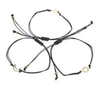 LIOOBO Pulseras de Amistad para 3 Amigas, Pulseras de Metal Doradas Cadena, Diseño Creativo de Sol, Luna y Estrella, Juego de 3 Piezas, Accesorio Ligero para Uso Diario y Obsequio