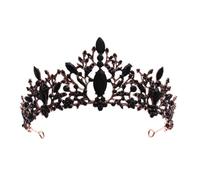 LIOOBO Tiara Barroca Negra para Novia, Tocado Delicado Cabello, Adorno Elegante para Boda, Accesorio para Mujer, Adecuado para Madrinas E Invitadas, Obsequio Original